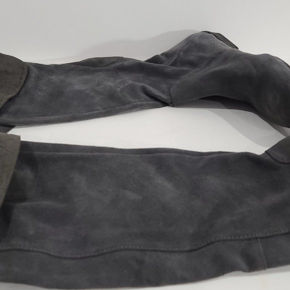 $105 Discount ✅ Nine West SITCOM Over the Knee Grey Suede Boots 8½M  ✨ NEW - Picture 5 of 12